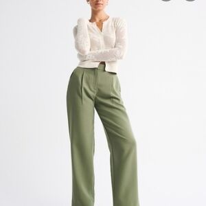Abercrombie & Fitch Taylored Sage Green Women's Trousers
